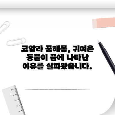 코알라 꿈해몽, 귀여운 동물이 꿈에 나타난 이유를 살펴봤습니다.